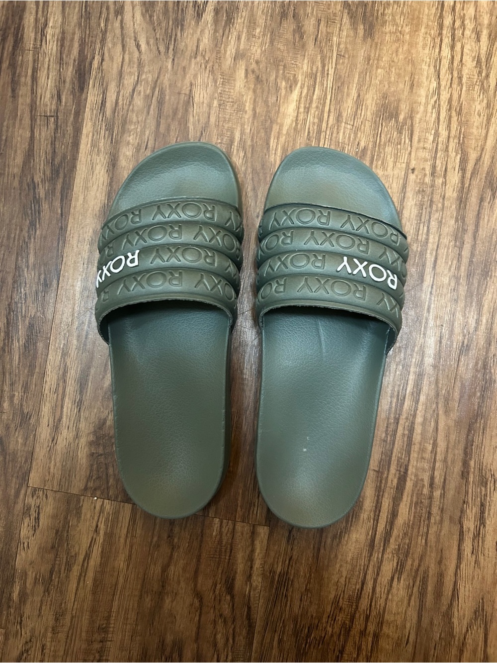 Roxy Green Logo Slide Sandals
